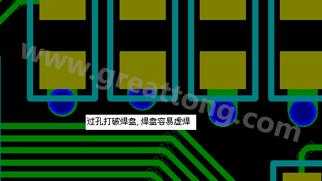PCB設計案例分析：過孔破焊盤，造成SMT虛焊