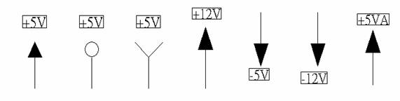 電源符號有下列幾種，可使用鍵盤 [Ctrl + Tab] 鍵切換：